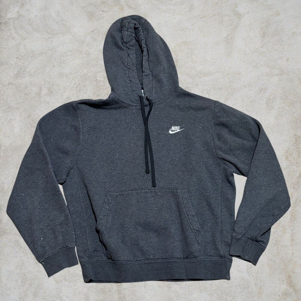Nike Gray Men's Pullover Hoodie Sweatshirt Small Swoosh Logo Size S